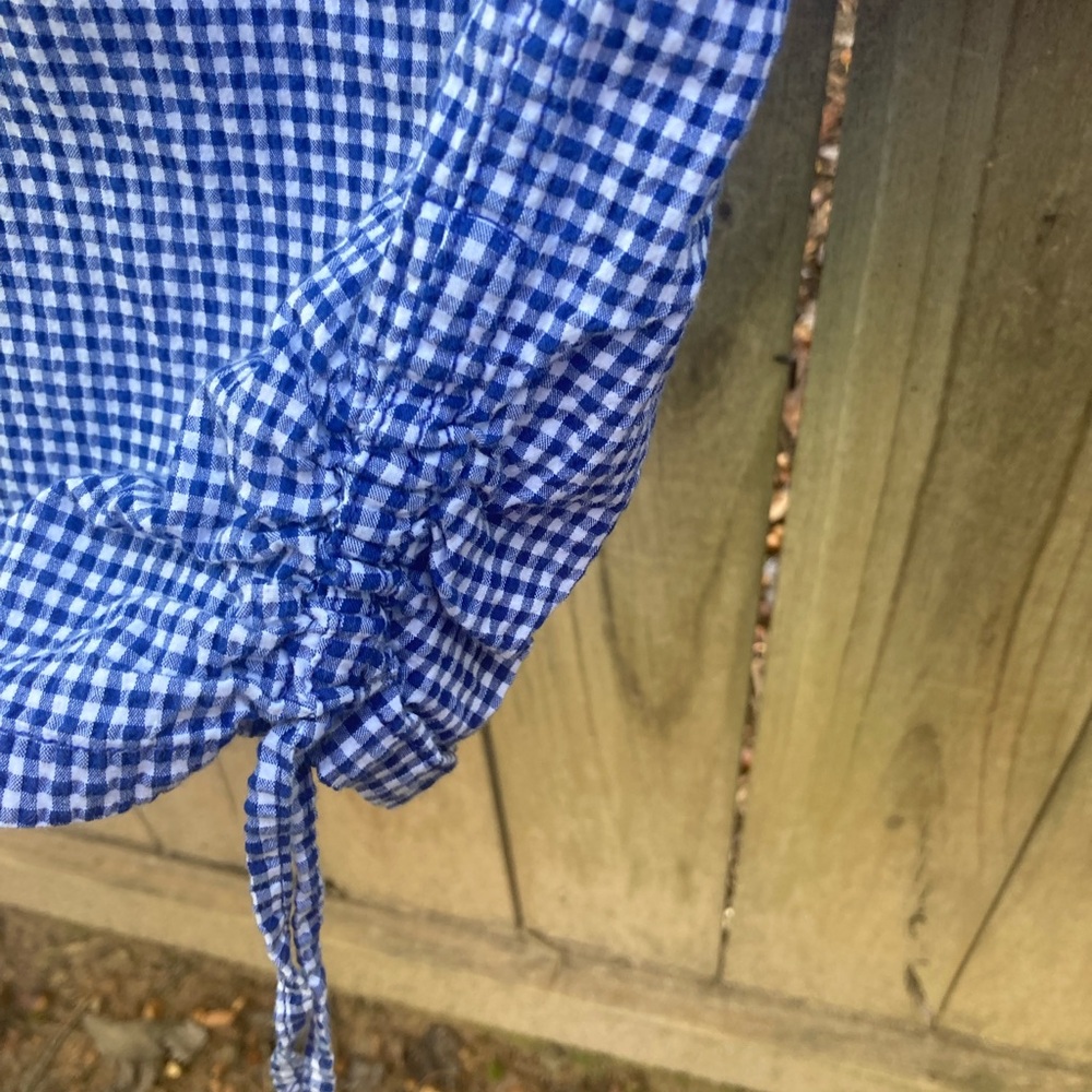 Rudy Rd. Blue checked Capri pants - Picture 3 of 10